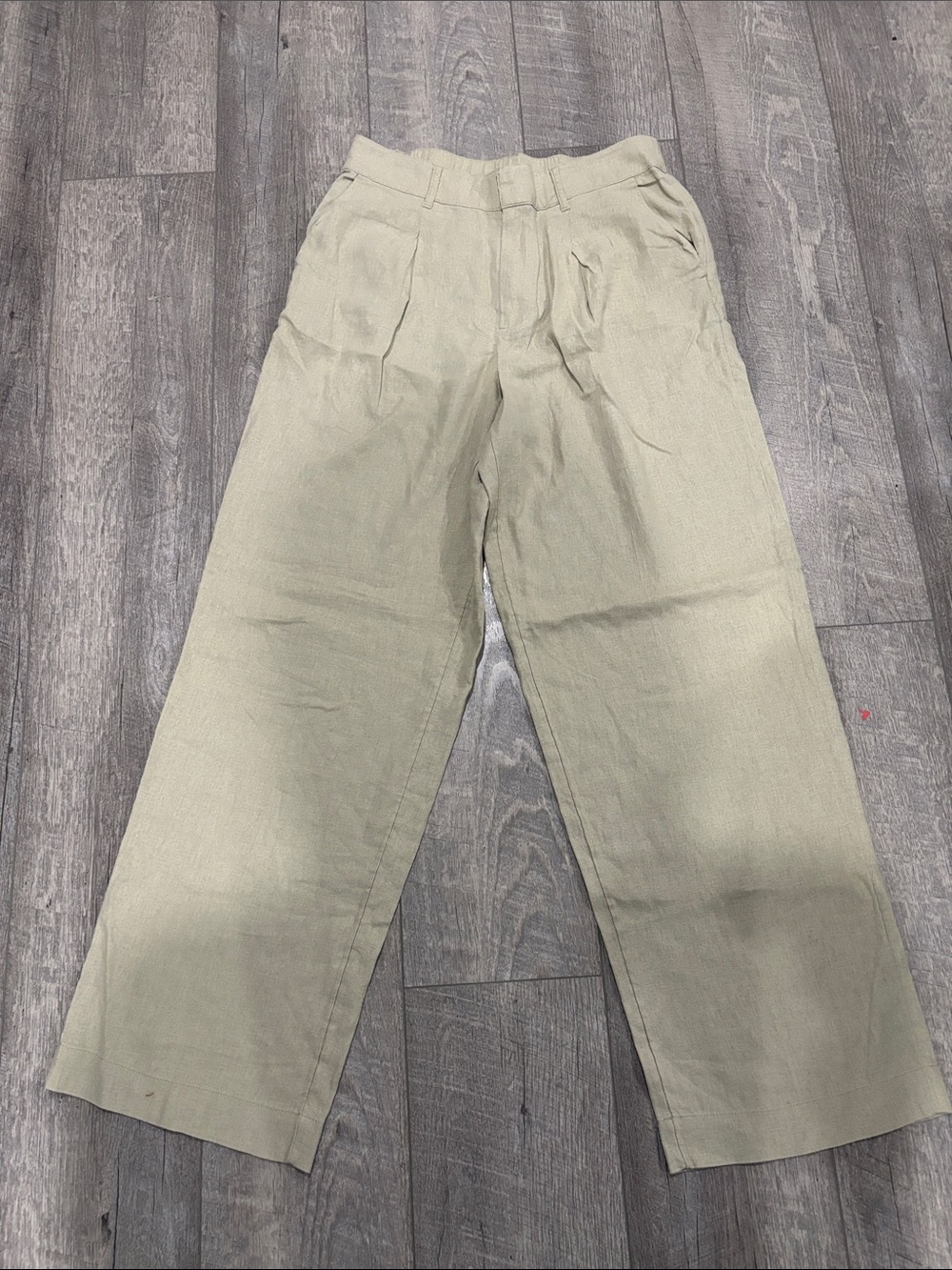 Wide Leg light green Linen blend Pants